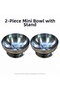 Mini Jam Bowl with Stand, Sauce Bowl, Breakfast Stainless Steel Presentation Bowl, 7.6 Cm, Silver, 2 Pcs