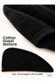Cotton Towel Hair Drying Cap Black - Buttoned Hair Towel - 2