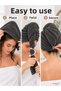 Cotton Towel Hair Drying Cap Anthracite - Buttoned Hair Towel - 4