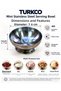 Footed Mini Steel Bowl Breakfast Jam Sauce Bowl Turkish Delight Bowl Snack Bowl Silver 7.6 Cm, 3 Pieces - 2