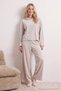 Stone Hood Detailed Viscose Knitted Pajamas Set Thmaw27Pt00262 - 3