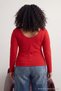 Kırmızı U Yaka Örme Büyük Beden Bluz TBBAW26AF00112 - 2