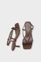Lacey Satin Medium Heeled Blunt Toe Women's Shoes Sandals - 4