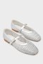 Marnia Buckle-Strapped, Blunt-Toe, Straw-Look Women's Ballerinas - 2