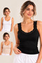 3-Piece Strappy Lace 100% Cotton Economical and Affordable Undershirt