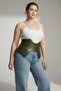 Large Size Khaki Women's Belt with Corset Look and Thick Leather - 2