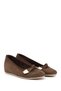 Women's Brown Suede Buckled Feta Filled Shoes - 3