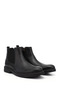 Men's Black Genuine Leather Zippered Chelsea Boots - 3