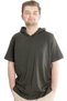 Fashion XL Large Size Men's T-Shirt Hooded Short Sleeve 23118 Khaki