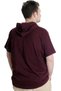 Fashion XL Large Size Men's T-Shirt Hooded Short Sleeve 23118 Plum - 4