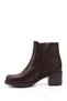 Women's Brown Antique Zippered Thick Heeled Genuine Leather Boots - 5