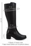Women's Black Zippered Thick Heeled Genuine Leather Boots - 3