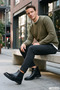 Men's Black Genuine Leather Zippered Chelsea Boots - 4