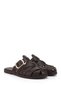 Women's Brown Strappy Closed Toe Shoes Slipper - 3