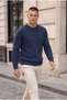 Ashton Ribbed Crew Neck Men's Knitwear Sweater - Indigo - 5