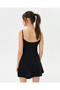 Brown Jumpsuit Sports Dress - Organic Cotton, Adjustable Straps, Dress with Inner Shorts - 2