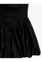 Slim Fit Wide Collar Sleeveless Satin Mini Balloon Dress - 8