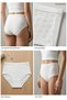 3-Piece Women's White Panties 100% Cotton High Waist Star Pointelle Panties Set - 2