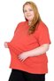 Fashion XL Real Big Size Women's T-Shirt Lycra V-Neck 20150 Ti̇rekli̇ - 4