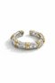 Silver Color Zircon Stone Gold Color Detail Xoxo Women's Ring Steinless Steel