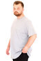 Fashion XL Large Size Men's T-Shirt Crew Neck U25035 Gray Melange - 2