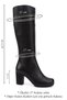 Women's Black Zippered Thick Heeled Genuine Leather Boots - 2