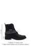 Women's Black Nubuck Zippered Rubber Sole Boots - 3