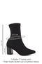 Women's Black Stretch Pointed Toe Thick Heeled Stretch Boots - 3