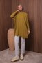Women's Stand Collar Basic 80cm Loose Oversize Knitwear Tunic 1145 Mustard - 7