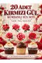 20 Pieces Red Roses Toothpick Ornament Set Cupcake Cake Cookie Cocktail Presentation Ornaments Cocktail Toothpicks Engagement Birthday Cocktail Invitation and Presentation Cake Decoration Ornament Thick Paper - 2