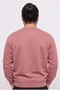 Men's Relax Fit Comfortable Cut Cotton Soft Textured 3 Thread Fleece Crew Neck Dusty Rose Sweatshirt - 2