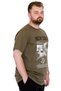 Fashion XL Large Size Men's T-Shirt Crew Neck New York U25036 Khaki - 4
