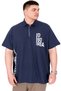 Fashion XL Big Size Men's T-Shirt Polo Neck Real U25309 Indigo
