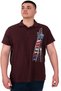 Fashion XL Large Size Men's T-Shirt Polo Flag U25304 Plum