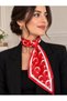 Moon and Star Patterned Red National Themed Special Design Scarf Tie - 4
