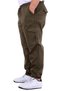 Mode XL Large Size Men's Gabardine Cargo Jogger Pants Nature 21927 Khaki - 3