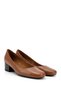 Tan Antique Gön Genuine Leather Round Toe Short Thick Heeled Women's Shoes 24100 - 5