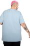 Fashion XL Large Size Lycra T-Shirt Crew Neck 20149 Blue - 5