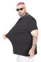 Mode XL Large Size t Shirt Polo Lycra Single Jersey with Pocket 21558 Black - 3