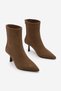 Women's Boots&Booties Pointed Toe Goblet Heel Back Zipper Classic Thin Heeled Boots Tisa Light Brown Suede - 3