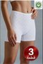 3-Piece Women's White Shorts 100% Cotton High Waist Heart Pointelle Shorts Set