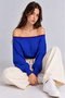 Turquoise Purple Asymmetrical Collar Ribbed Detailed Knitwear Sweater - 6