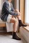 Women's Elastic Side Strap Heeled Casual Boots Tunles Brown Suede - 6
