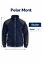 Polar Fleece Coat Zippered High Collar Navy Blue Casual Outerwear with Pockets - 3