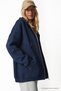 Hooded Zippered Oversize Sweatshirt Dark Blue Lub0002 - 5