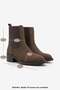 Women's Elastic Side Strap Heeled Casual Boots Tunles Brown Suede - 8
