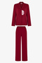Burgundy Happiness Cotton Long Sleeve Shirt Pants Pajama Set - 3