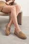 Women's Genuine Leather Loafer with Masculine Stitching Detail Casual Shoes Zinley Tan Suede - 5