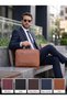 Truro Genuine Leather Laptop Bag 13", Travel Compatible Briefcase - 3