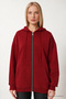 Hooded Zippered Oversize Sweatshirt Bordo Lub0002 - 6